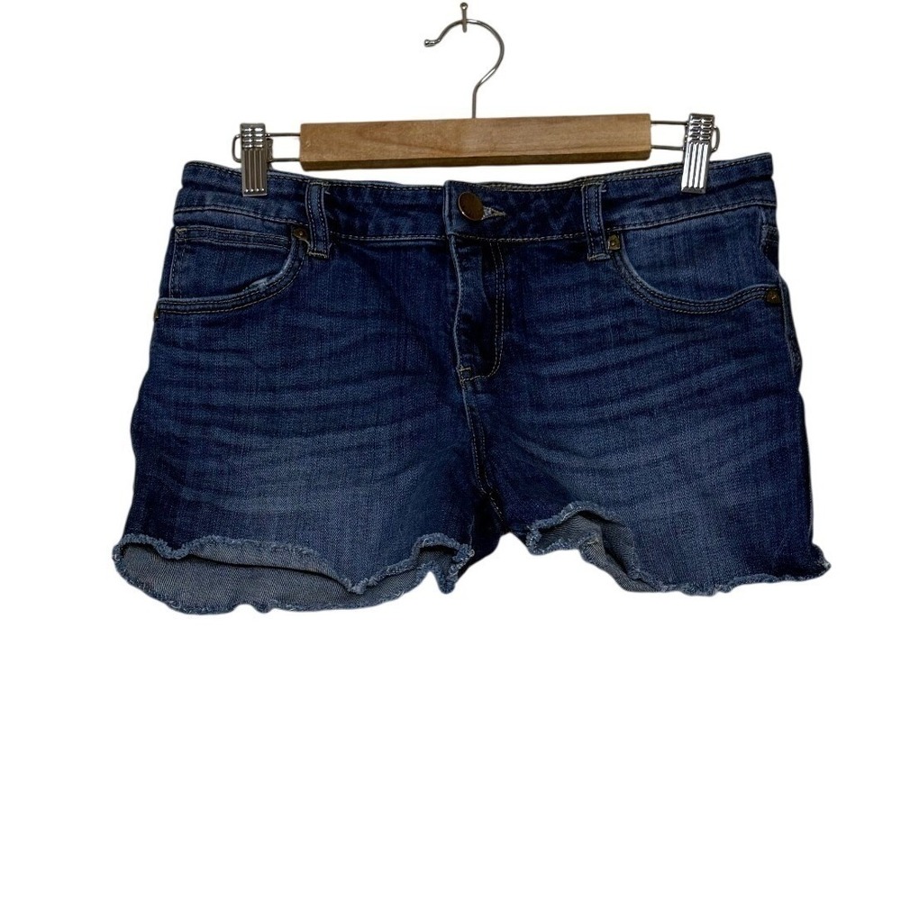 KUT from the Kloth Shorts Women 8 Blue Gidget Fray Hem Mini Micro Denim Festical